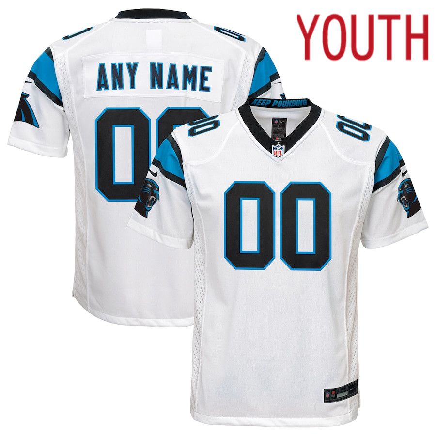 Youth Carolina Panthers Nike White Custom Game NFL Jersey